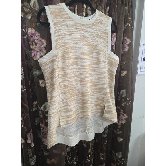 Derek Lam Sleeveless Sweater Vest Size 10 Ivory Beige Hi Lo - Picture 4 of 16